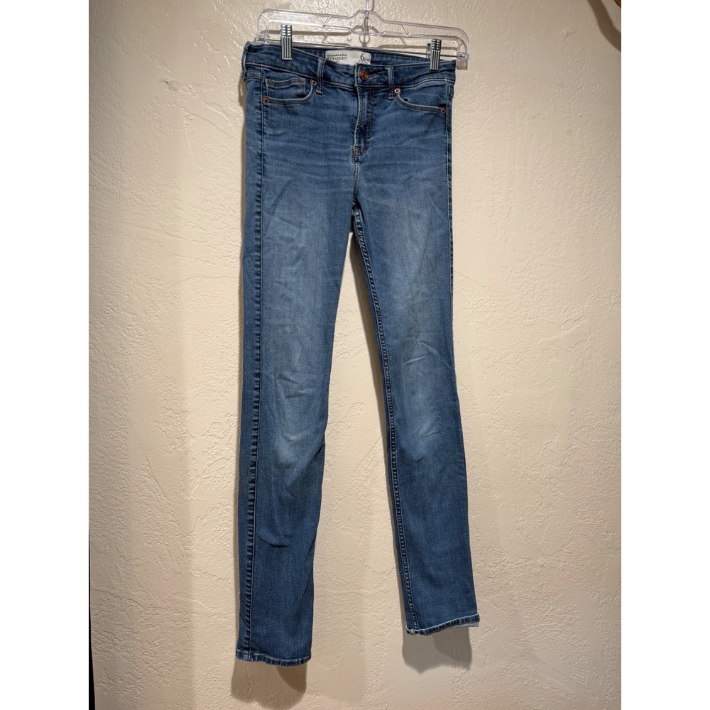 Abercrombie‎ & Fitch Womens Straight Leg Jeans Blue Medium Wash Size 6L W28 L33